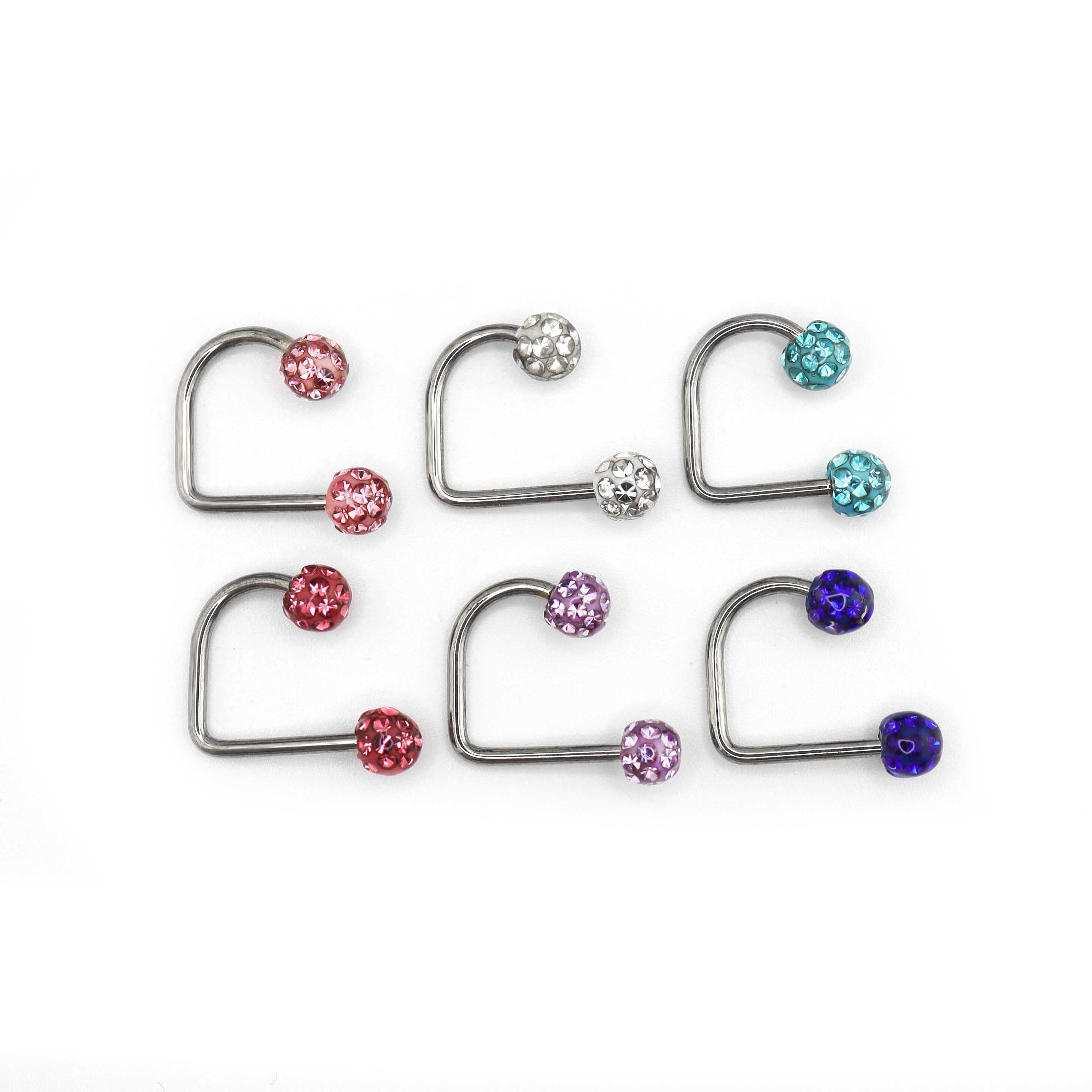 Full CZ  Stainless Steel  U-ring