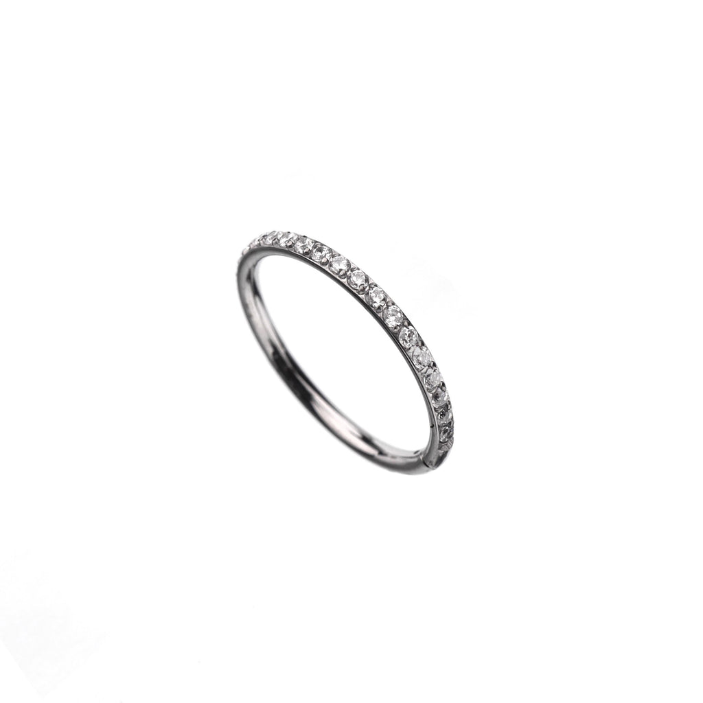 16G CZ Titanium Clicker Nose Ring