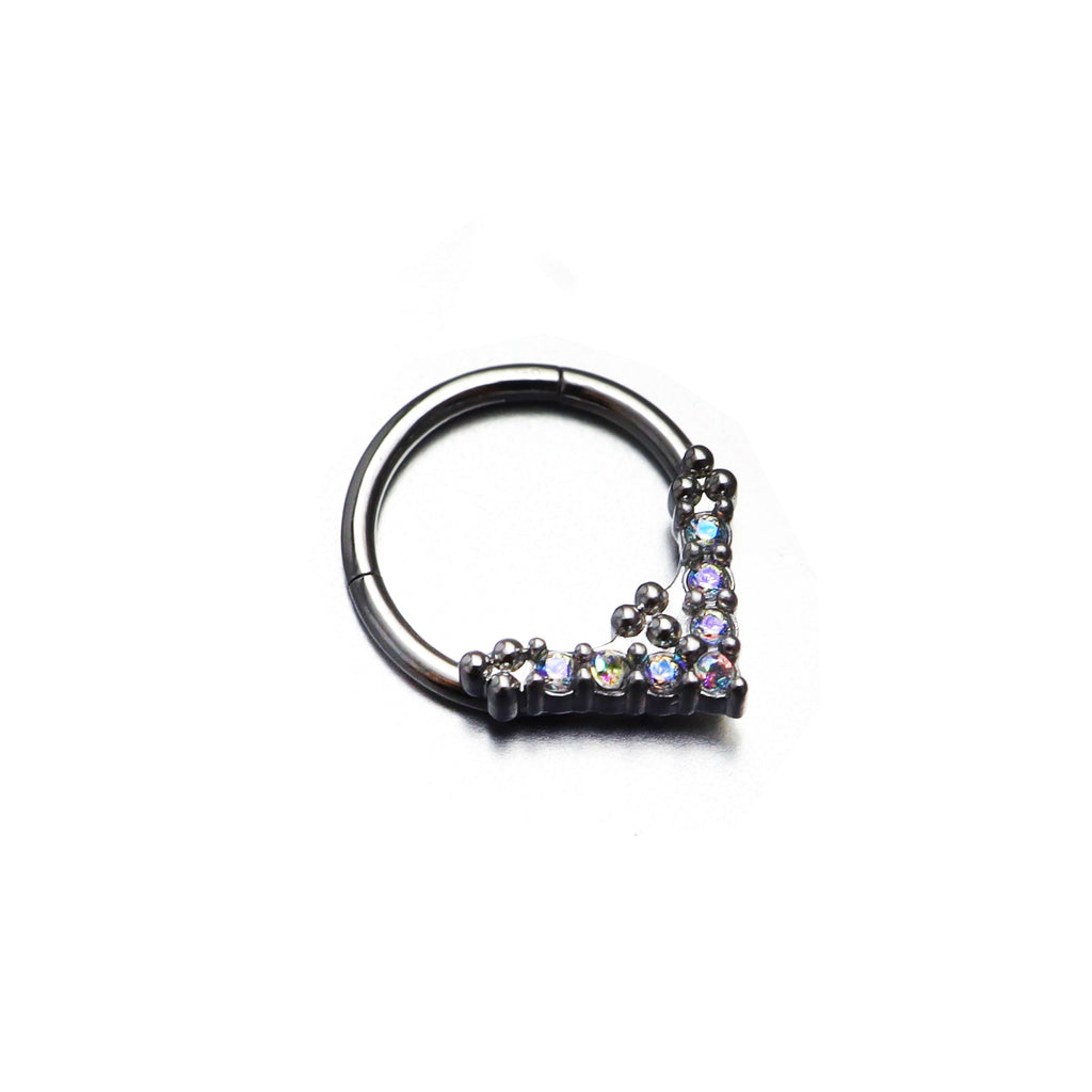 Triangular CZ stainless steel Segment Ring
