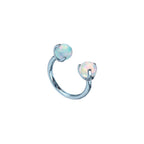 Opal Internally Threaded Titanium Horseshoe Ring