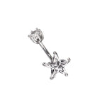 Pentagram CZ S925 Sterling Silver Belly Ring