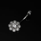 CZ Snowflake S925 Sterling Silver Belly Ring