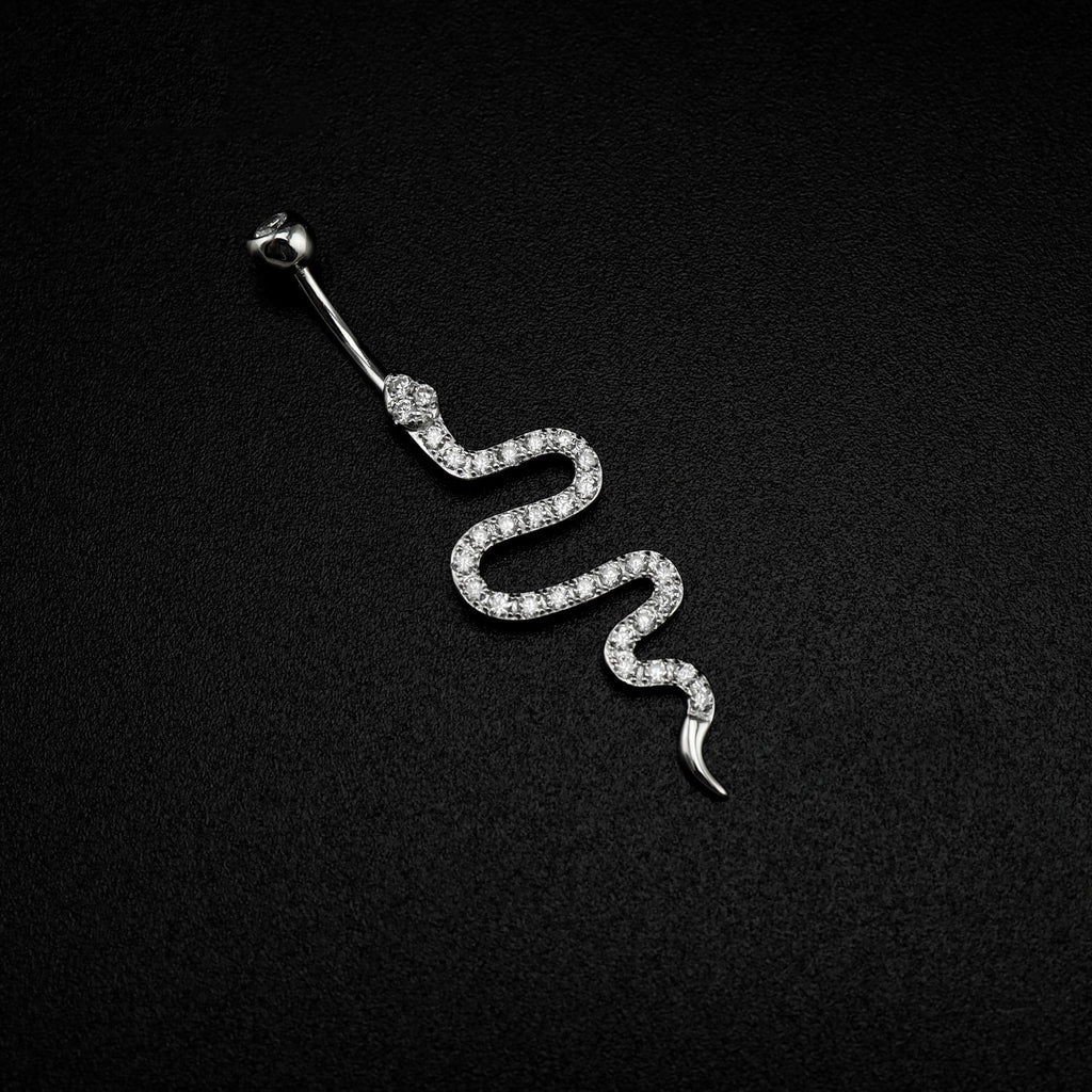Serpent CZ S925 Sterling Silver Belly Ring