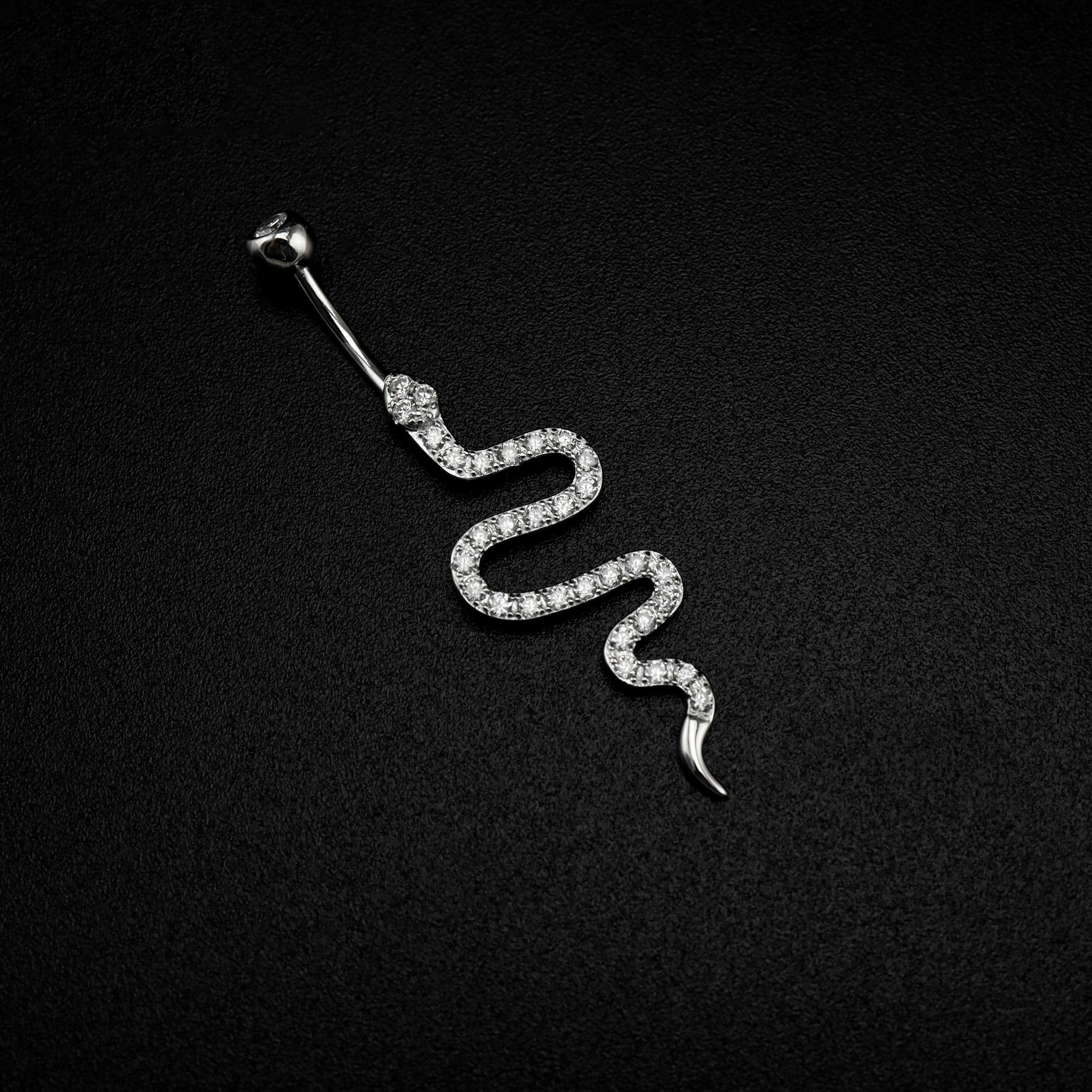 Serpent CZ S925 Sterling Silver Belly Ring
