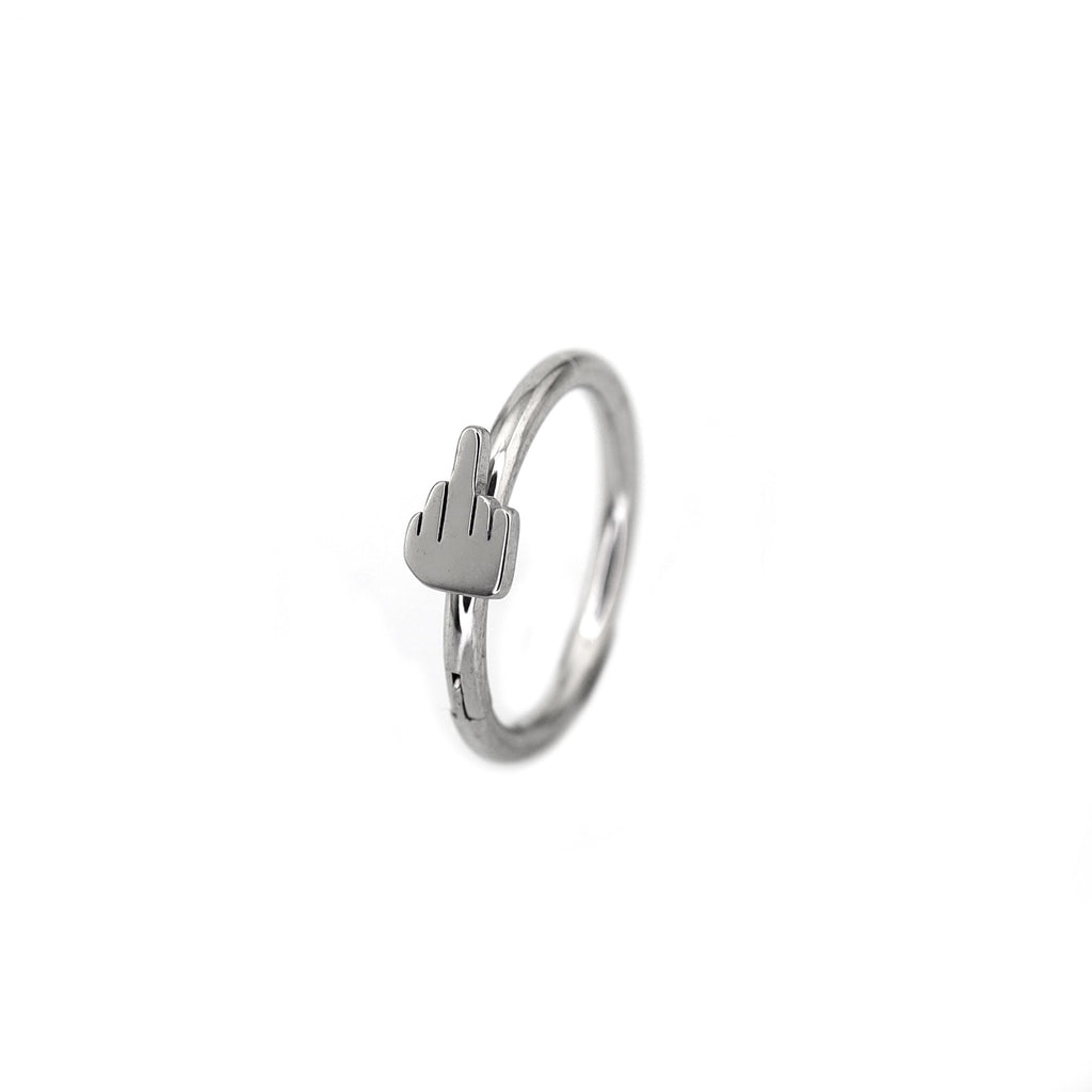 Middle Finger Stainless Steel Segment Hoop