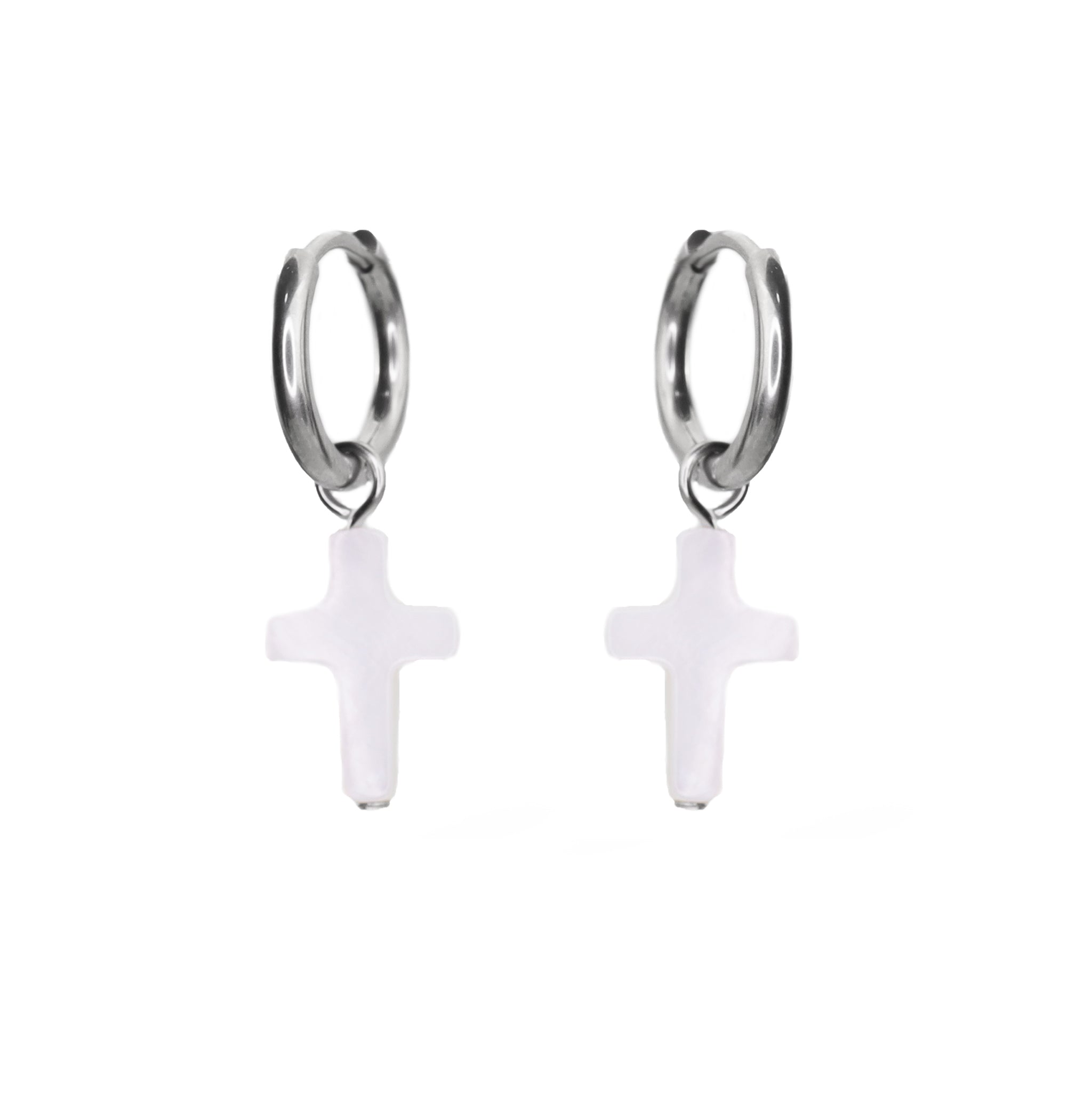 Resin Cross Pendant stainless steel Earrings