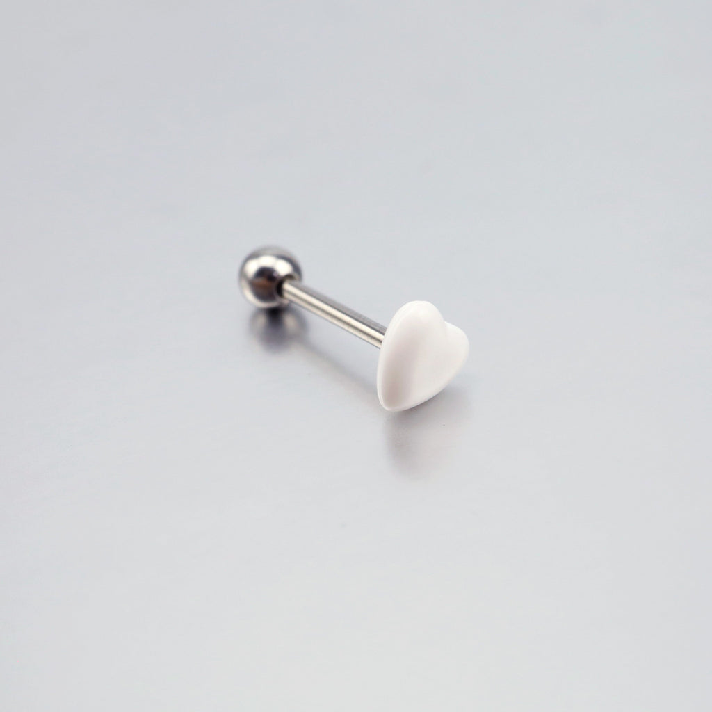 Heart-shaped Acrylic tongue stud