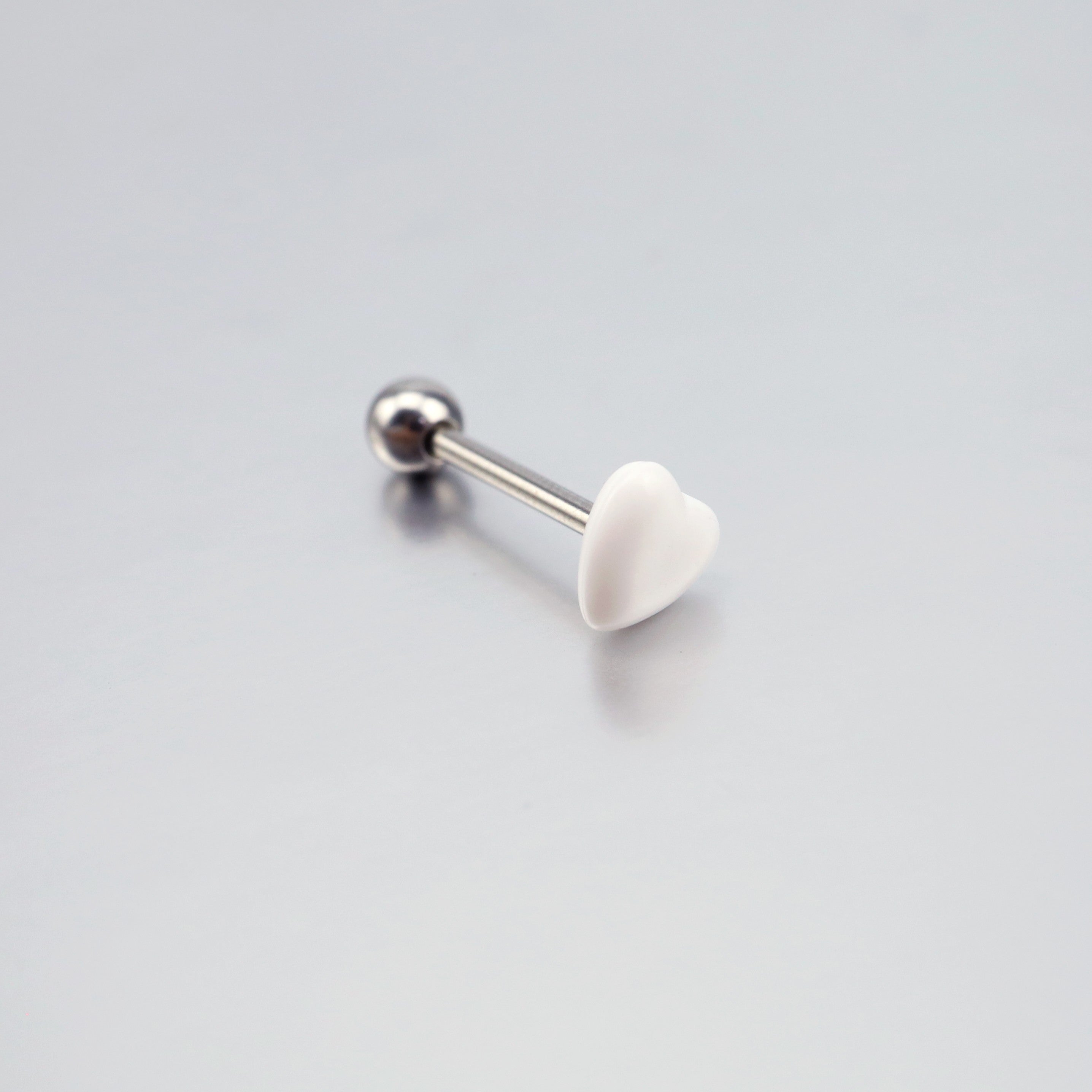 Heart-shaped Acrylic tongue stud