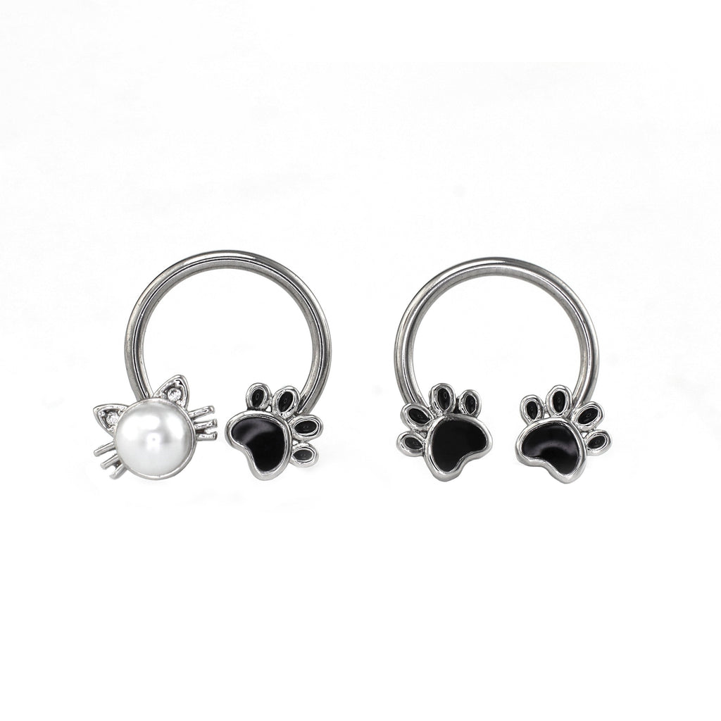 16G Cat Paw Horseshoe Ring