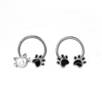 16G Cat Paw Horseshoe Ring