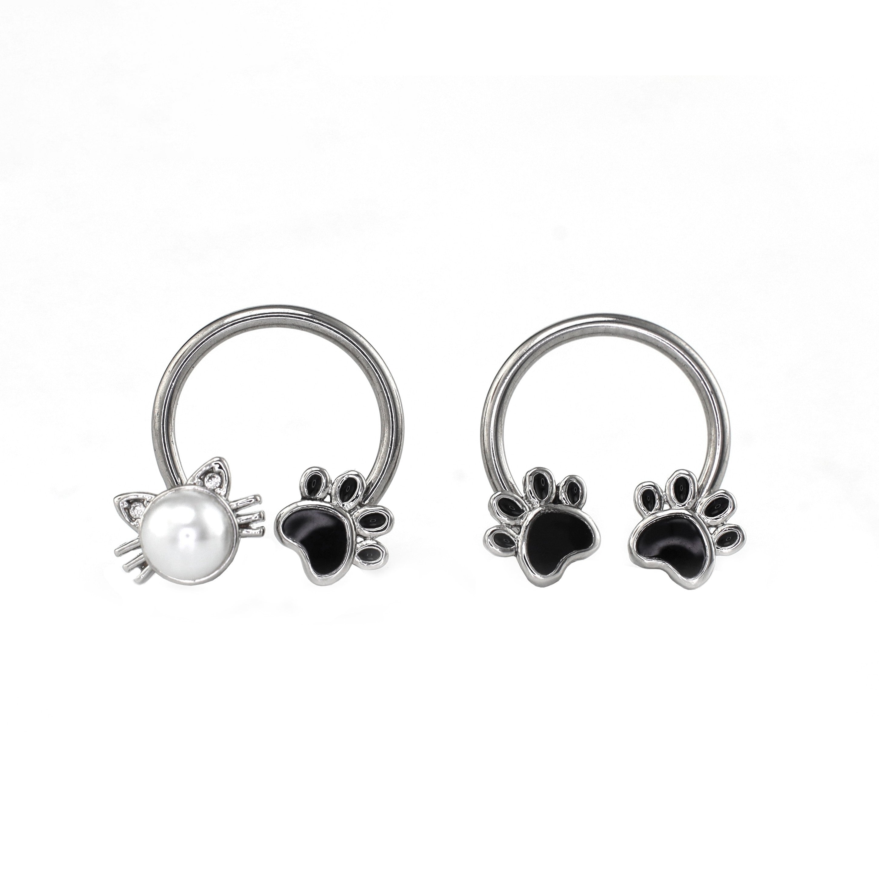 16G Cat Paw Horseshoe Ring