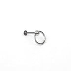 Black & White Ring Externally Threaded Stainless Steel Lip Ring