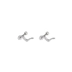 CZ Curved Serpent Stainless Steel Ear Studs