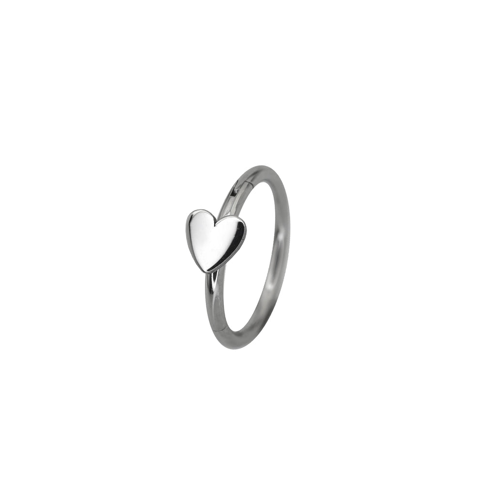 Heart Sterling Silver stainless steel Segment Hoop