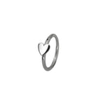 Heart Sterling Silver stainless steel Segment Hoop