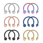 12PCS Basic Stainless steel Horseshoe Ring Set