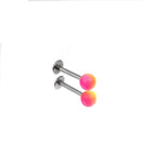 Acrylic Color Block Ball Lip Ring