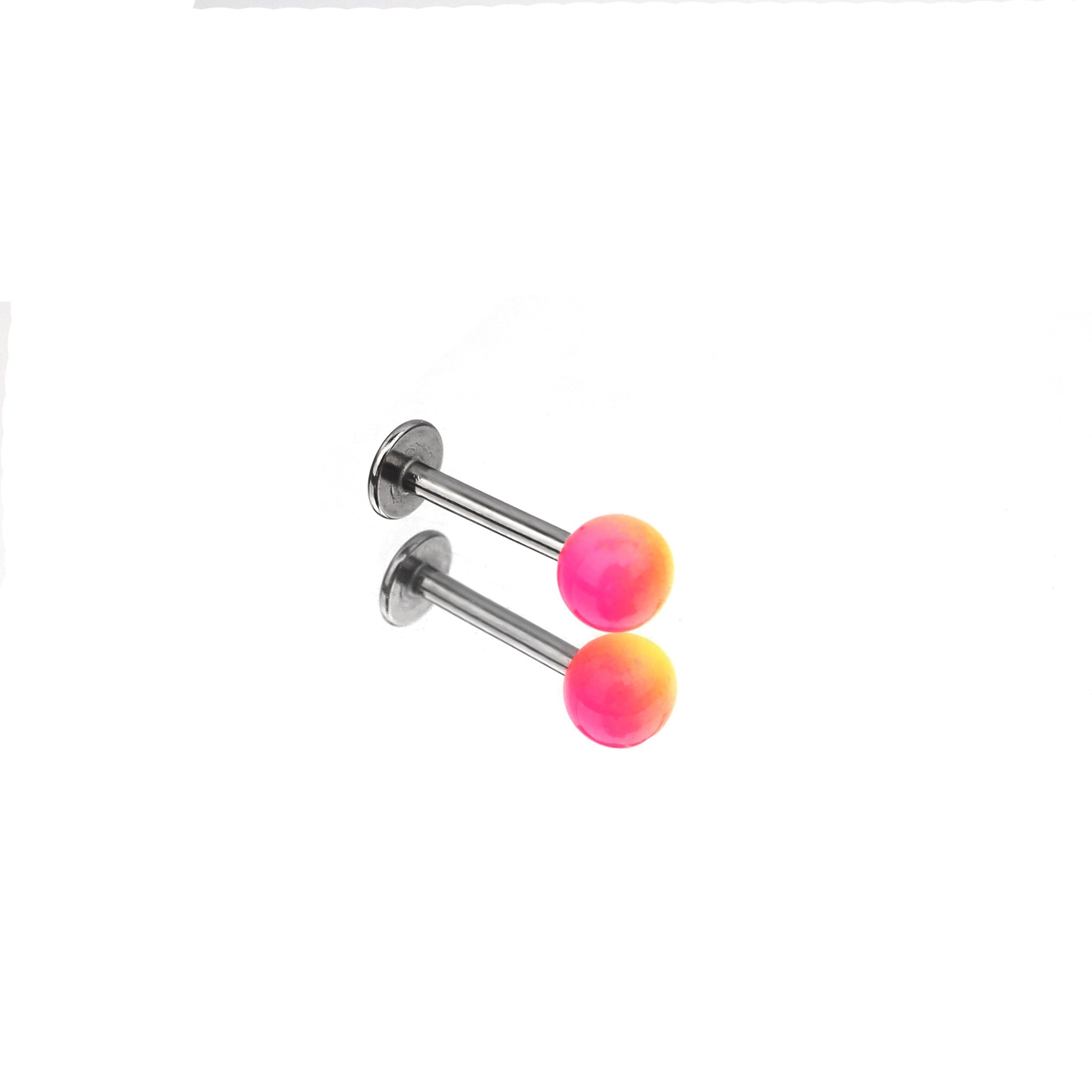Acrylic Color Block Ball Lip Ring