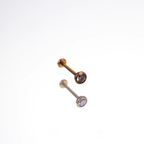 Crystal Titanium Threadless Pin