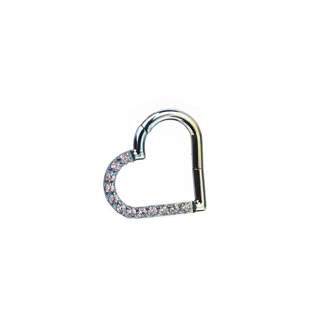 16G heart-shaped hoop CZ Titanium Segment Hoop
