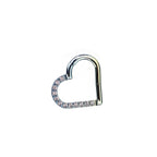 16G heart-shaped hoop CZ Titanium Segment Hoop