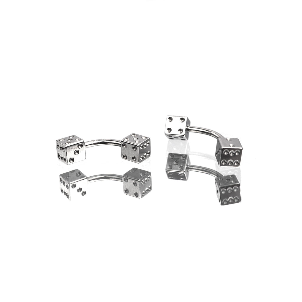 Dice Externally Threaded Stainless Steel Brow Studs
