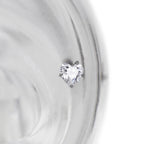 Prong-Set Heart CZ Internally Threaded Titanium Ear Studs