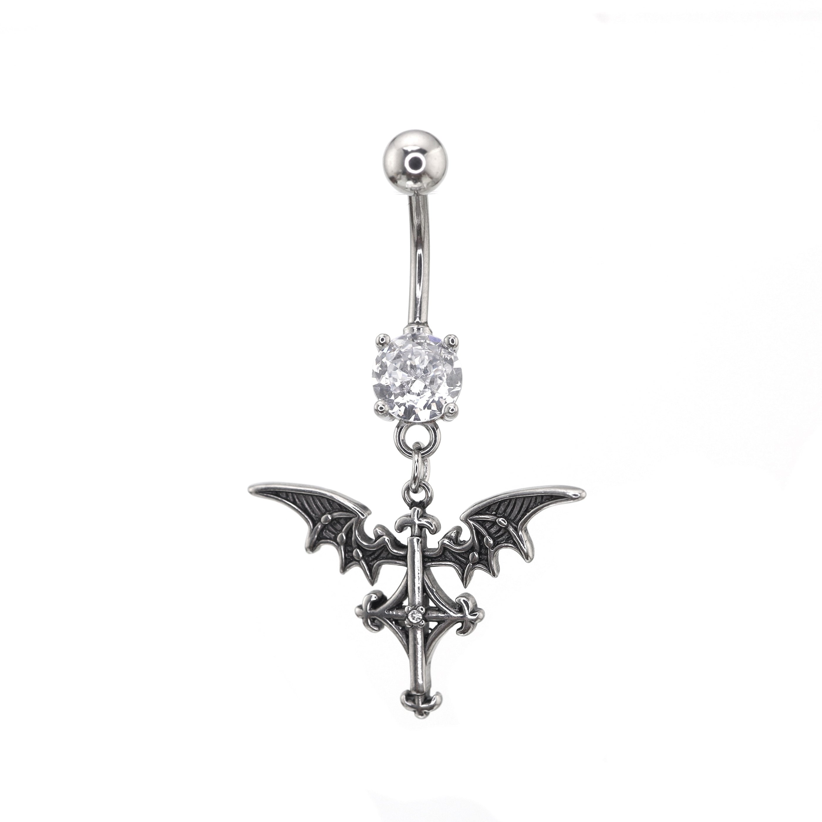 Bat Wing Dangle stainless steel Belly Ring
