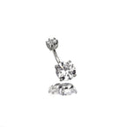 Round CZ S925 Sterling Silver Belly Ring