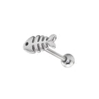 Fishbone stainless steel Tongue Barbell