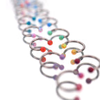 16G Opal Internally Threaded Horseshoe Ring