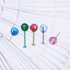 CZ Ball Titanium Threadless Pin