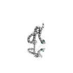3D Green Eye Coiled Snake CZ Stainless Steel Ear Studs