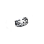 16G Three Row Triple Segment CZ Titanium Ring