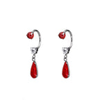 Pair of  Heart Opal CZ Titanium Horseshoe Ring