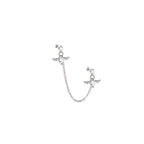 Double CZ Wing Stainless Steel Ear Chain