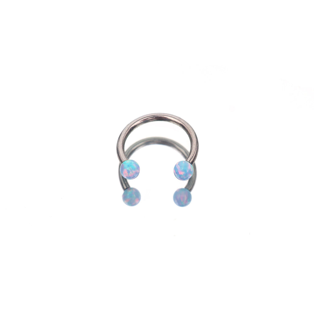 16G Opal Internally Threaded Horseshoe Ring