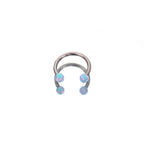 16G Opal Internally Threaded Horseshoe Ring