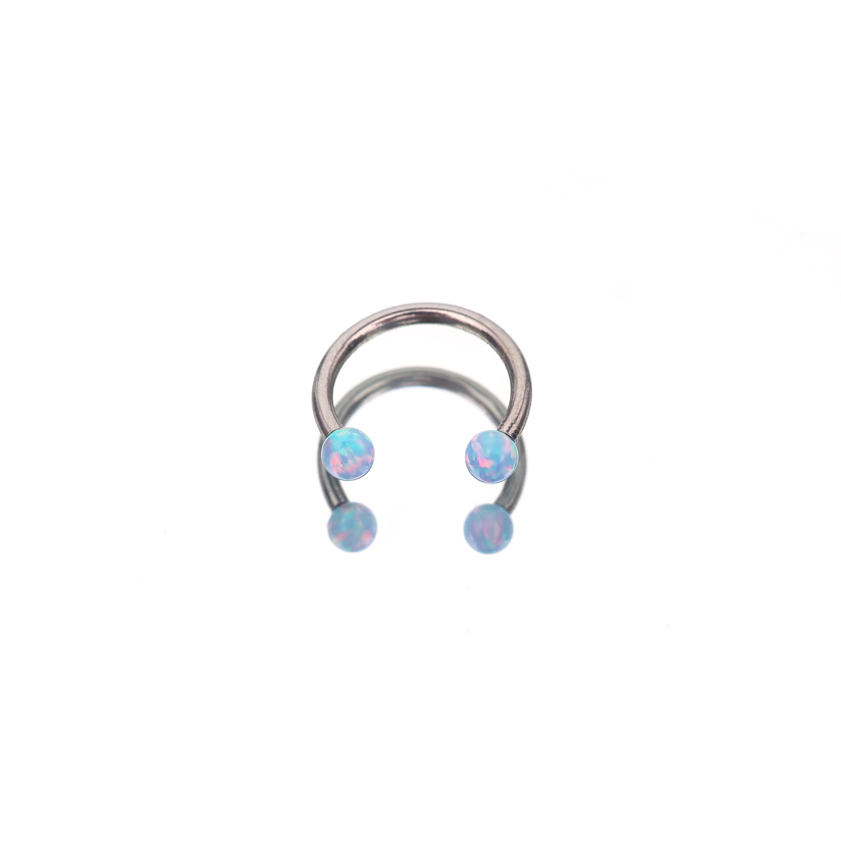 16G Opal Internally Threaded Horseshoe Ring