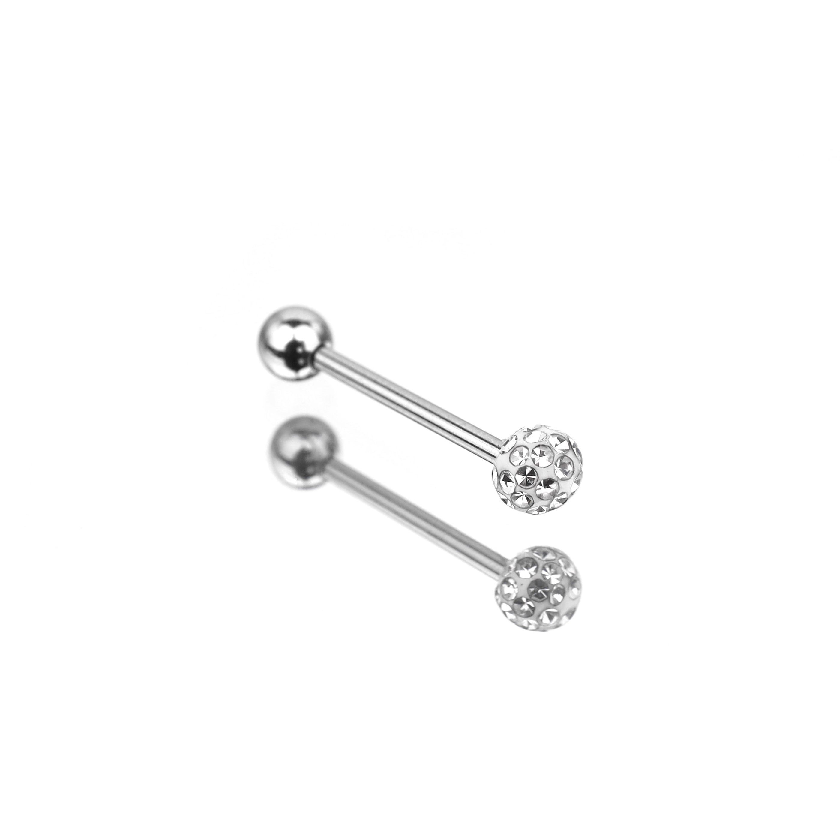 Full CZ  Stainless Steel barbell studs