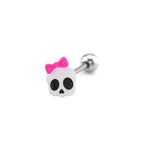Resin Skull Face Stainless Steel Tongue stud