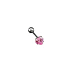 Heart-shaped CZ tongue stud
