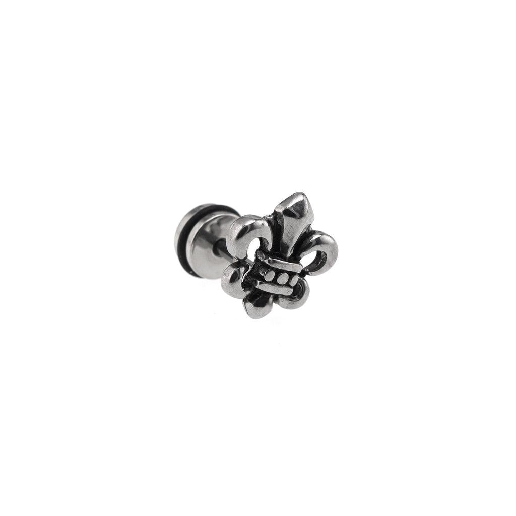 Oil Slick Cross Externally Threaded Stainless Steel Ear Studs