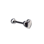 3D Heart Sterling Silver Stainless Steel Tongue Stud