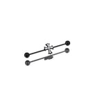 Black & White Cross Stainless Steel Industrial Barbell