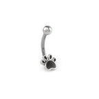 Black Epoxy Cat Paw Stainless Steel Rook Stud