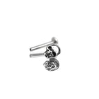 Skull Internally Threaded Stainless Steel Lip Ring
