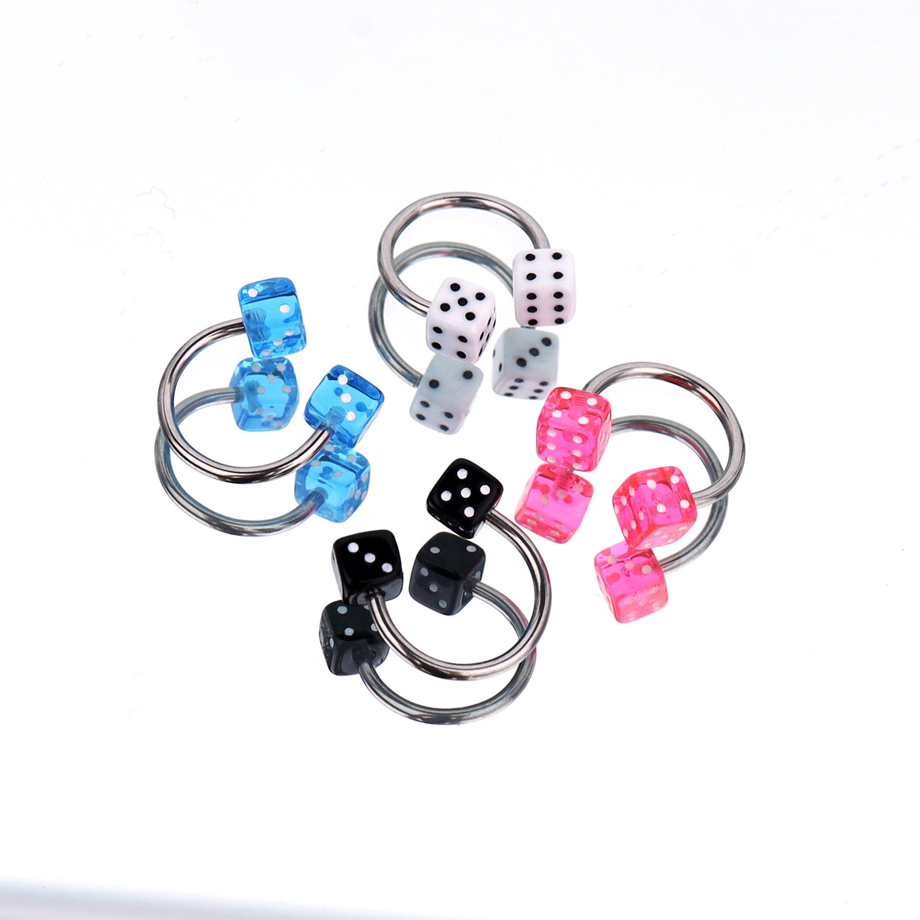Colorful Acrylic Dice Horseshoe Ring