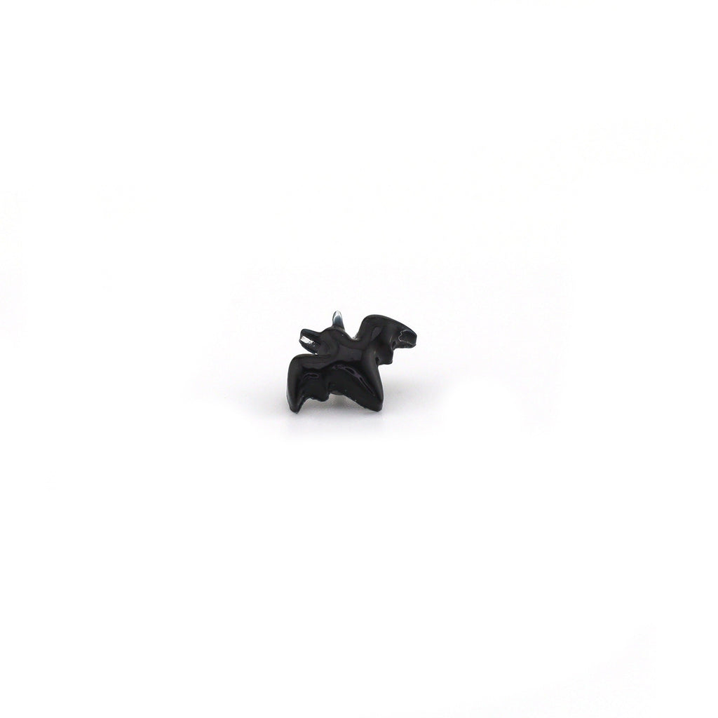 Resin Black Bat Internally Threaded Stainless Steel Lip Ring