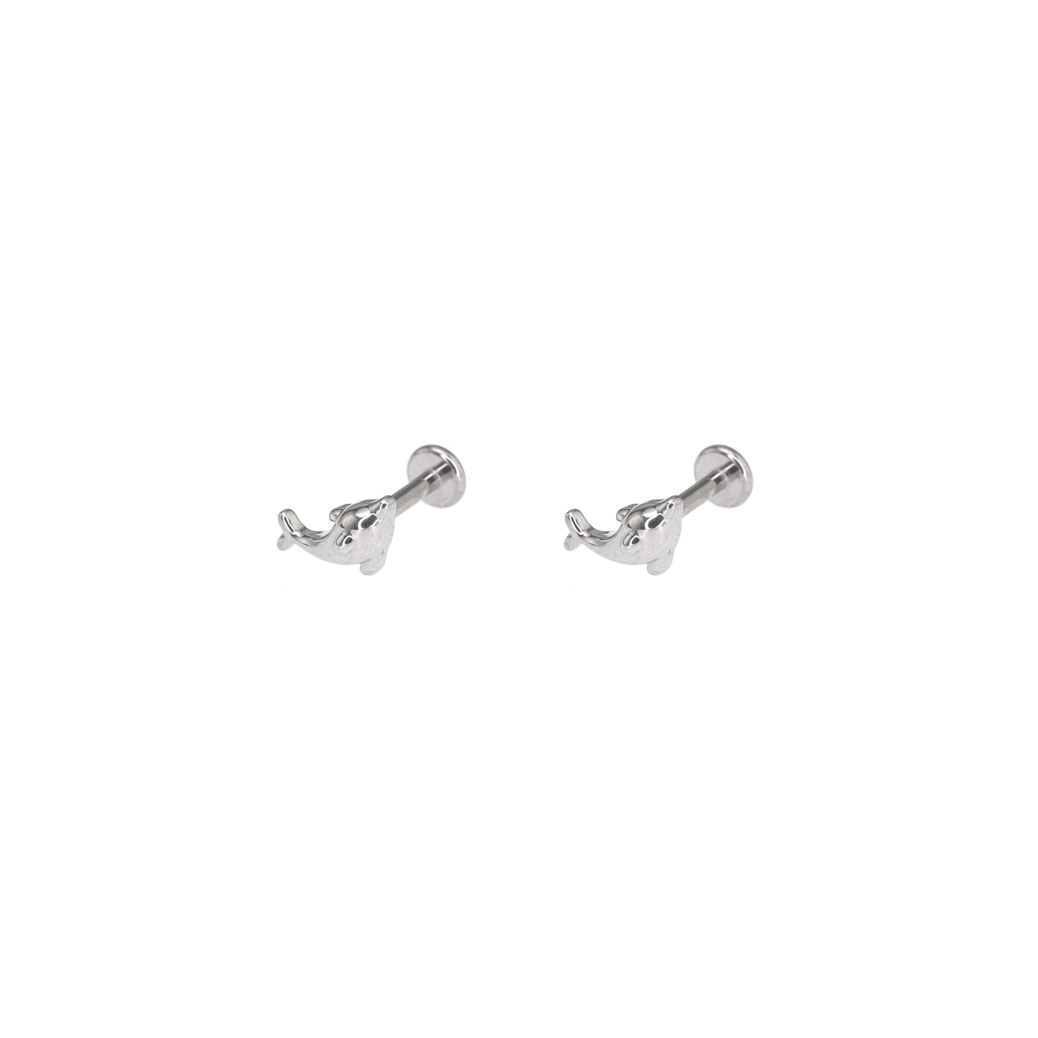 Dolphin Internally Threaded Stainless Steel Ear Studs